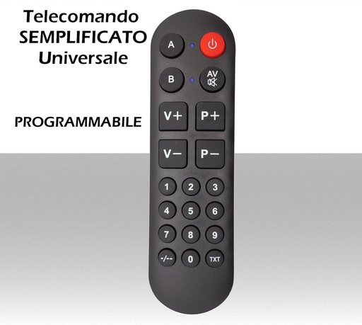 [MS2313] Telecomando universale TV semplice con tasti grandi e comodi con autoapprendimento per due dispositivi associati