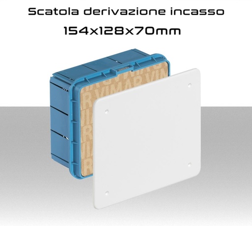 [SA70005] Scatola derivazione da incasso 16 ingressi con coperchio bianco 154x128x70mm contenitore vimar V70005