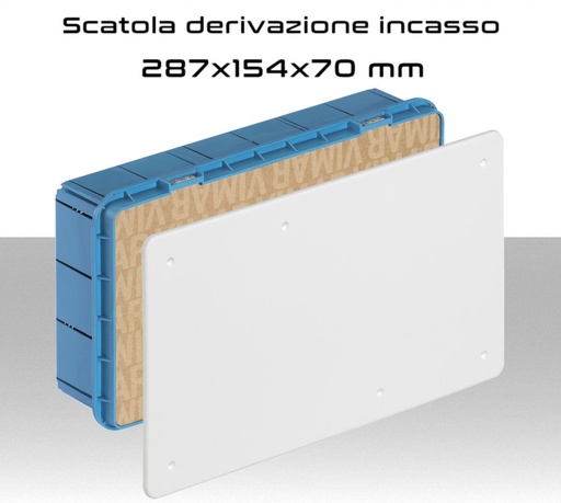 [SA70007] Scatola derivazione da incasso 30 ingressi con coperchio bianco 287x154x70 mm contenitore vimar V70007