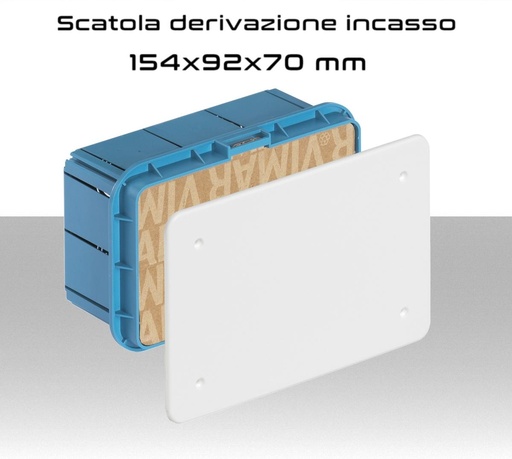 [SAV70004]  Scatola derivazione da incasso 14 ingressi con coperchio bianco 154x92x70 mm contenitore vimar V70004