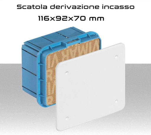 [SAV70003] Scatola derivazione da incasso 12 ingressi con coperchio bianco 116x92x70 mm  contenitore vimar V70003