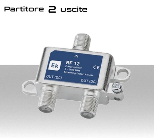 [MS1508] Partitore tv 2 uscite a connettore F schermato in classe A divisore banda TV e Satellite di Ekselans by ITS