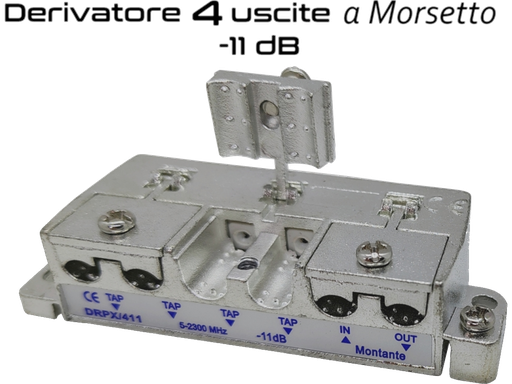 [MSDRPX411] Derivatore 4 uscite -12dB a morsetto fino a 2400MHz