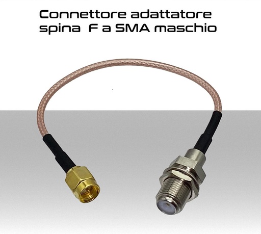 [MSFSMA] Connettore adattatore spina SMA maschio a connettore coassiale F per collegare la prolunga al Modem Router 4G