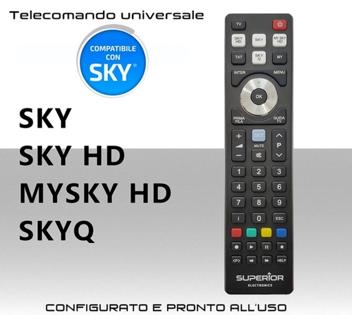 [MS2320] Telecomando SKY universale per tutti i decoder Sky pronto all'uso 