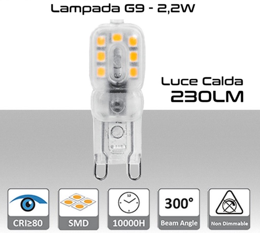 [SA0289] Lampadina G9 Led luce bianca calda da 230 Lumen 