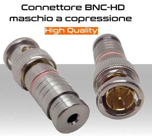 [MS0929] Connettore BNC per telecamera adattatore maschio a compressione in ottone diritto MICROTEK