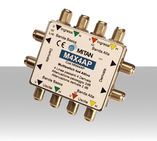 [MS2439M] Multiswitch 4 uscite universali in cascata attivo MITAN MM44AP