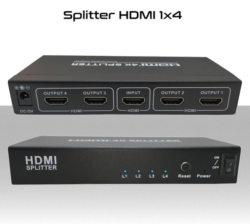 [MS1593] Splitter hdmi 4K 1x4 Ultra HD 1 ingresso 4 uscite audio video alta risoluzione 