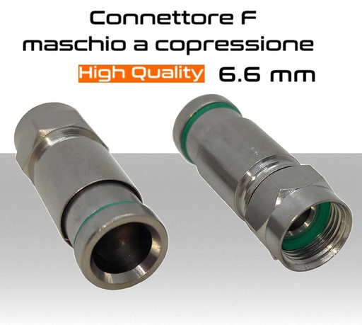 [MSCP36] Connettore F a compressione per cavo coassiale da 6.6 mm grado di protezione IP68 MicroTek CP36799325