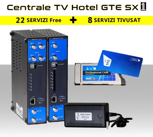 [MSKIT1] Centrale TV per HOTEL 30 servizi Free e Tivusat GD service