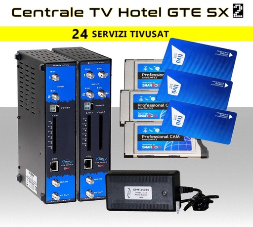 [MSKIT2] Centrale TV per HOTEL 24 servizi Tivusat GD service