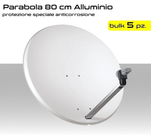 [SAPAR80AW] Parabola satellitare 80 cm alluminio PACK 5pz.