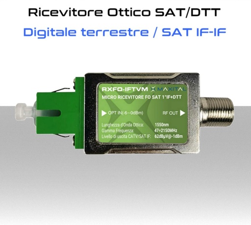 [SARXFOIFTVM] Mini Ricevitore Ottico segnale TV/SAT IF-IF in uscita RF