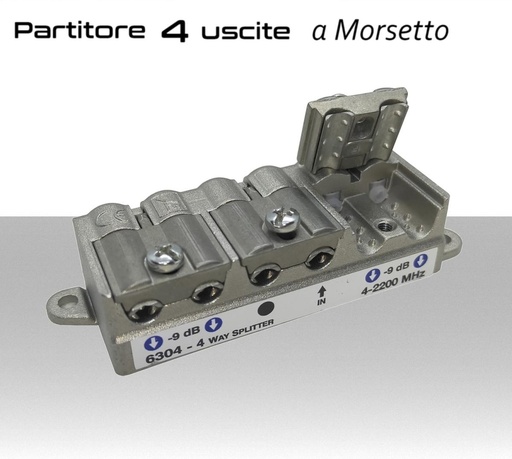 [MS3112] Partitore tv 4 uscite a morsetto per SAT/DTT Telewire 6304