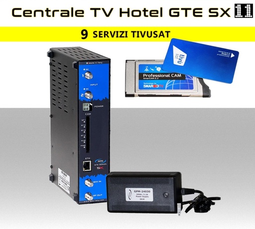 [MSKIT9] Centrale TV Hotel 9 canali Tivusat GTE-02104