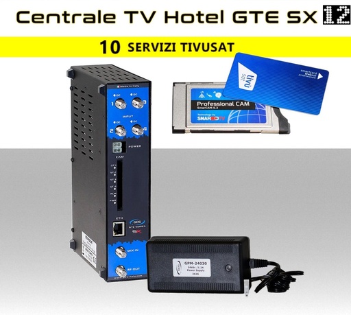 [MSKIT10] Centrale TV Hotel 10 canali Tivusat GTE-04104