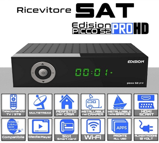 [SA2902] Decoder Satellitare Edision PICCO S2 PRO multistream WebTV