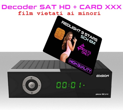 [MS2902+0042] Decoder completo di card film HD per adulti 5 canali 6 mesi 24h