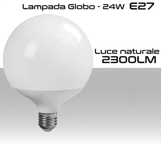 [MS0432] Lampadina Globo LED E27 luce naturale 4000K Lumen 2300 