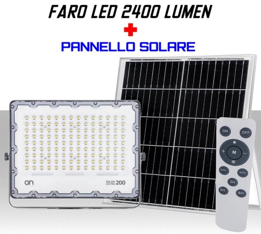 [MS2213] Faro Led con pannello solare e telecomando 2400 lumen lunga durata