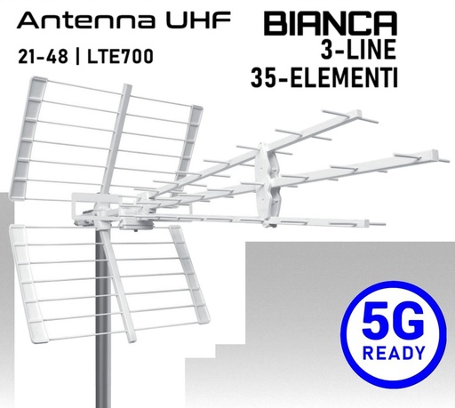 [MS2442E] Antenna UHF 5G Ready 3-LINE 35 elementi bianca Emme Esse 