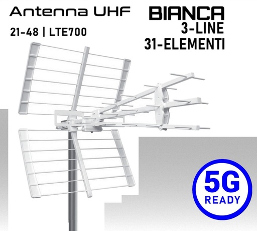 [MS2443E] Antenna UHF 5G Ready 3-LINE 31 elementi bianca Emme Esse 