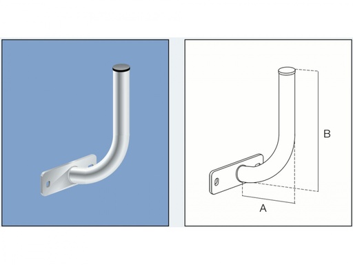 [ZAC400903] Supporto da muro a 90 gradi - A:120mm, B:320mm