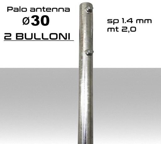 [ZPL2548] Palo singolo 2 mt. 30x1,4 mm con dadi