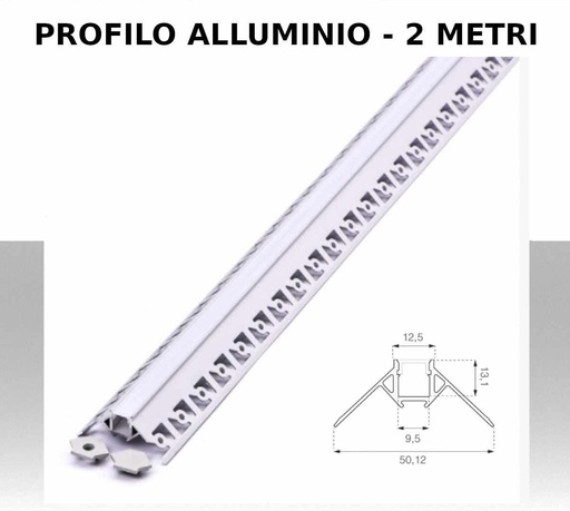 [SKU-3361] Profilo Alluminio ad Incasso per Cartongesso Angolare Esterna