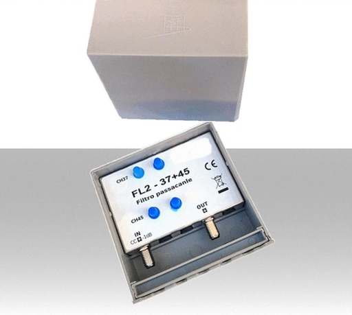 [FL2-CH1+CH2] Filtro passacanale 2 canali UHF +CC