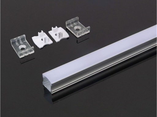 [SKU-3366] Profilo in Alluminio per Strip LED (Max l: 12,5mm) ** VERNICIATO BIANCO ** 2000 x 17,2 x 14,4mm