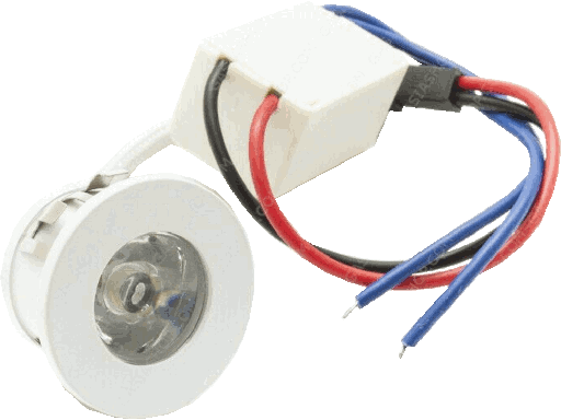 [LIN-P1W] Mini Faretto orientabile Bianco ad incasso LED ad alta potenza 1W 80 lumen 3000K - 230Vac - IP20