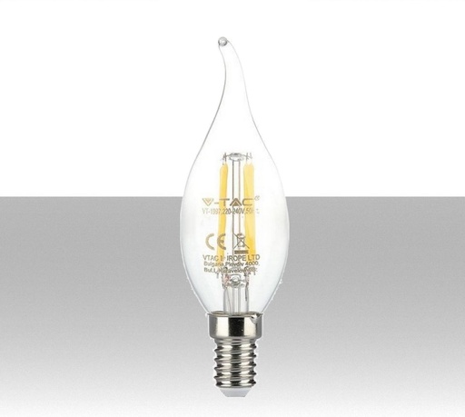 [SKU-275] Lampadina LED Chip Samsung E14 4W Candela a Fiamma Filamento 2700K