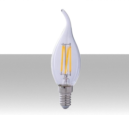 [SKU-4302] Lampadina LED E14 4W Candela a Fiamma Filamento Incrociato 2700K