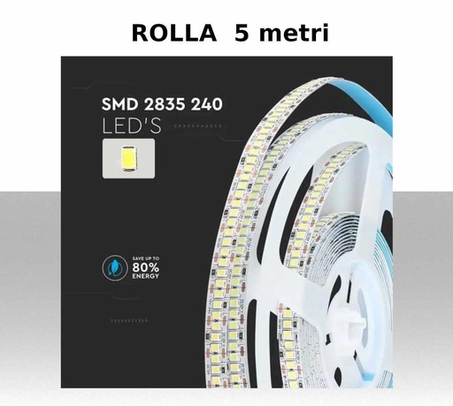 [SKU-212164] LED Strip SMD2835 - 240 LEDs High Lumen 3000K IP20  - Rolla da 5 metri