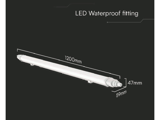 [SKU-23083] LED Waterproof Lamp L-SERIES 1200mm 36W 4000K Linkable - LUMEN: 3900