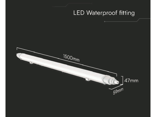 [SKU-23085] LED Waterproof Lamp L-SERIES 1500mm 48W 4000K Linkable - LUMEN: 5200