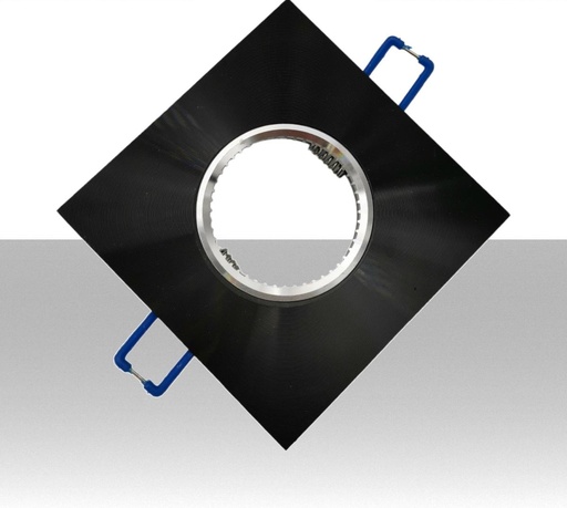 [LI-P9GU10N] Porta lampadina quadrato per GU10 ad incasso colore nero. Confezione da 2 pezzi