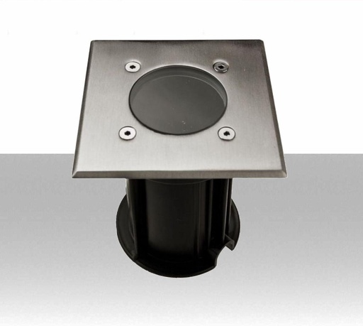 [SKU-7516] Portalampada da Interramento Calpestabile Quadrato Colore Nero in Acciaio IP65