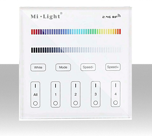 [LA012] Pannello TOUCH di controllo a parete per 4 zone MiLIGHT - Alimentazione a batteria