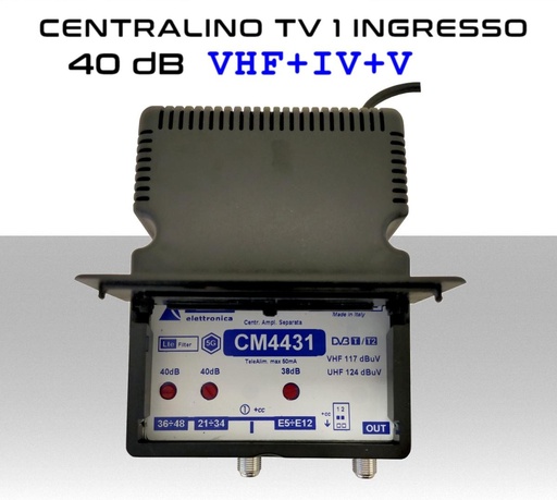 [MS2788] Centralino antenna TV da interno 1 ingresso BIII-VI-V 40dB serie Elar CM4431