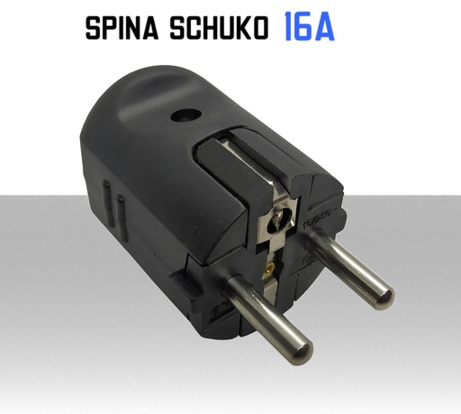 [MS0317] Spina Schuko 16A volante Nera​ 