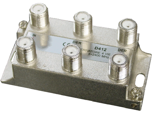 [D420] Derivatore 4 uscite -20dB 5:2400 MHz con conn. F