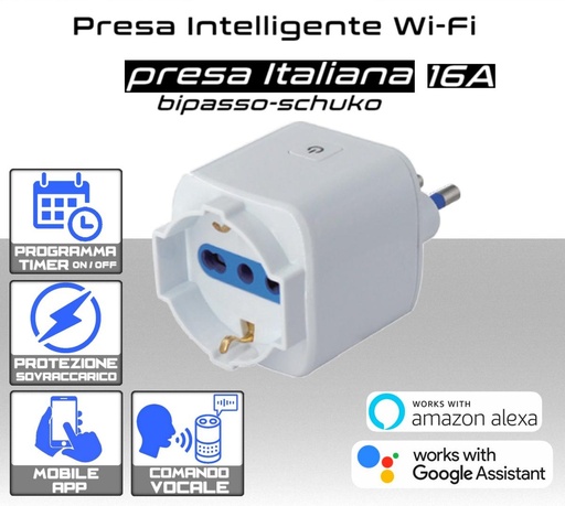 [MS0225] Presa Intelligente Wi-Fi 16A italiana bipasso-schuko