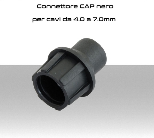 [CN750] Connettore CAP nero per cavi da 4 a 7mm   conf. 100pz.