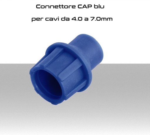 [MS0661] Connettore CaP blu per cavi da 4 a 7mm  conf. 100pz.