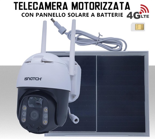 [MS2230] Telecamera motorizzata 1080P con SIM 4G LTE e pannello solare e batterie - Si autoalimenta con il sole