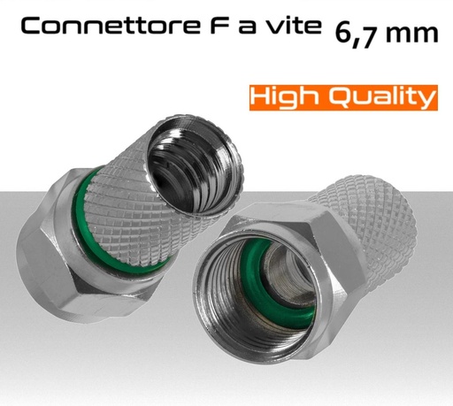 [MS0672] Connettore F per cavo antenna TV da 6,7 mm a vite con O-Ring