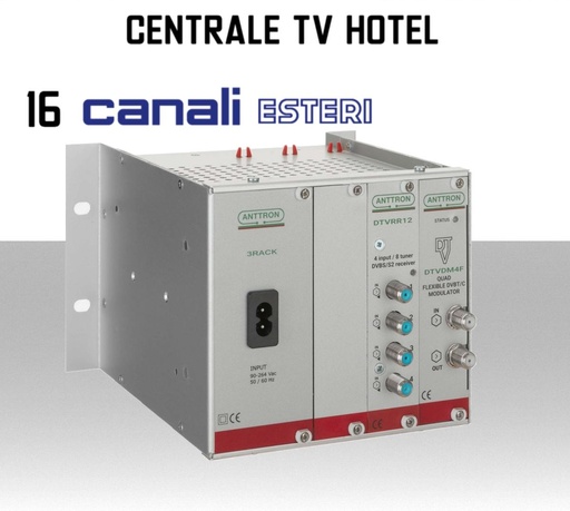 [MSTRM84] Centrale TV Hotel 16 canali esteri in chiaro ANTTRON TRM84